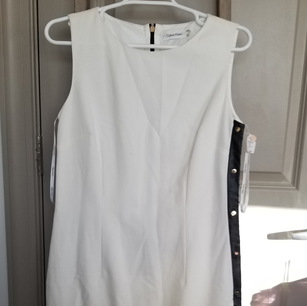 New White Calvin Klein dress with side detail